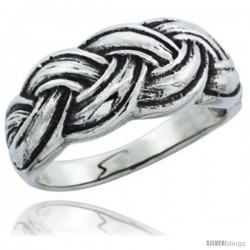 Sterling Silver Braided Ring, 11/32 in. (9 mm) wide