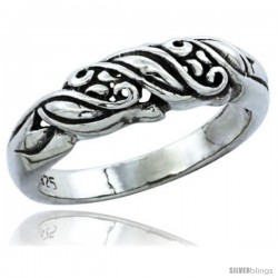 Sterling Silver Swirl Ring, 1/4 in. (6 mm) wide