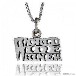 Sterling Silver WORLD WIDE WHINER Word Necklace, w/ 18 in Box Chain