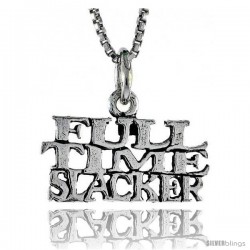 Sterling Silver FULL TIME SUCKER Word Necklace, w/ 18 in Box Chain