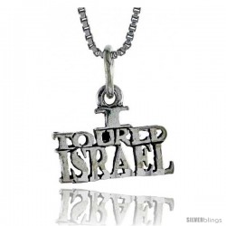 Sterling Silver I TOURED ISRAEL Word Necklace, w/ 18 in Box Chain