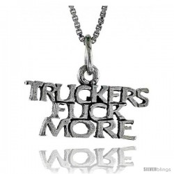 Sterling Silver TRUCKERS F. MORE Word Necklace, w/ 18 in Box Chain