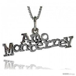 Sterling Silver AMO MONTERREY Word Necklace, w/ 18 in Box Chain