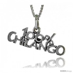 Sterling Silver 100 Percent CHILANGO Word Necklace, w/ 18 in Box Chain