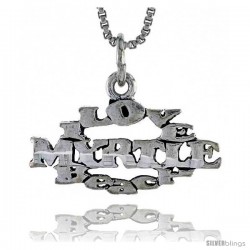 Sterling Silver I LOVE MYRTLE BEACH Word Necklace, w/ 18 in Box Chain