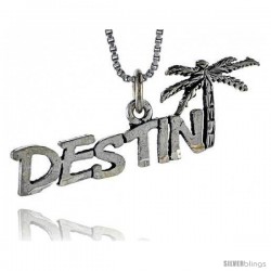 Sterling Silver DESTIN Word Necklace, w/ 18 in Box Chain -Style Tpo39