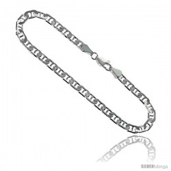 Sterling Silver Italian Flat Mariner Chain Necklaces & Bracelets 4.6mm Nickel Free