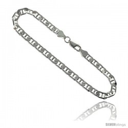 Sterling Silver Italian Flat Mariner Chain Necklaces & Bracelets 5.8mm Nickel Free