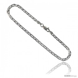 Sterling Silver Italian Flat Mariner Chain Necklaces & Bracelets 3mm Nickel Free