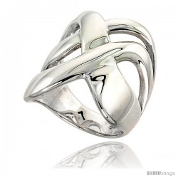 Sterling Silver Crisscross Ring Flawless finish 1 in wide