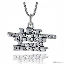 Sterling Silver LET THE LORD TOUCH YOUR HEART Word Necklace, w/ 18 in Box Chain