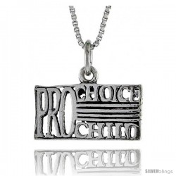 Sterling Silver PRO-CHOICE, PRO-CHILD Word Necklace, w/ 18 in Box Chain