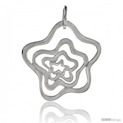 Sterling Silver Star Pendant, 1 3/16" (30 mm)