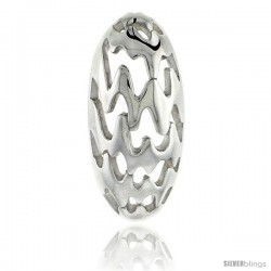 Sterling Silver Oval Pendant, 15/16" (24 mm)