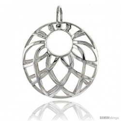 Sterling Silver Round Pendant, 1 1/8" (28 mm)