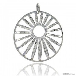 Sterling Silver Round Pendant, 1 3/16" (21 mm)