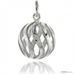 Sterling Silver Ball Pendant, 3/4" (19 mm)