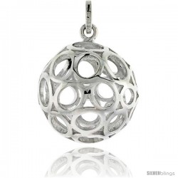 Sterling Silver Ball Pendant, 7/8" (23 mm)