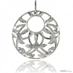 Sterling Silver Round Pendant, 1 1/8" (29 mm)