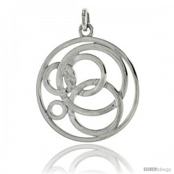 Sterling Silver Round Pendant, 1 5/16" (34 mm)