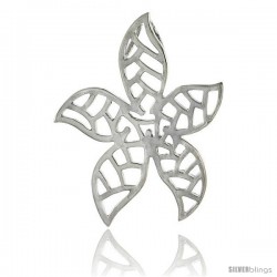 Sterling Silver Five-finger Leaf Pendant, 1 3/8" (36 mm)