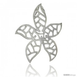Sterling Silver Five-finger Leaf Pendant, 1 3/8" (36 mm)