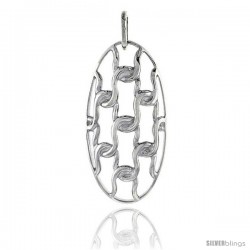 Sterling Silver Round Pendant, 1 1/4" (32 mm)