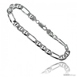 Sterling Silver Italian Figarucci Chain Necklaces & Bracelets 8mm Medium Heavy Nickel Free