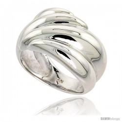 Sterling Silver Ridged Dome Ring Flawless finish 5/8 in wide