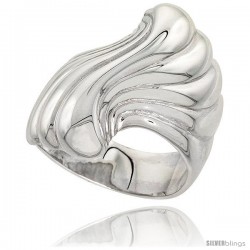 Sterling Silver Fan Ring Flawless finish 1 in wide