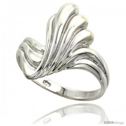 Sterling Silver Wave Ring Flawless finish 7/8 in wide