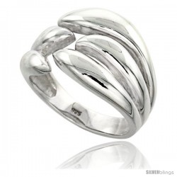 Sterling Silver Flame Ring Flawless finish 1/2 in wide