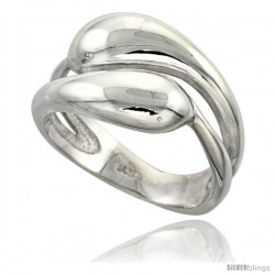 Sterling Silver Snakes Ring Flawless finish 1/2 in wide