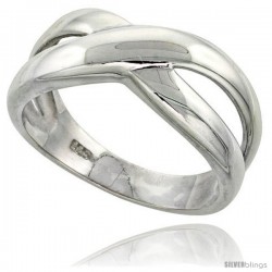 Sterling Silver Freeform Ring Flawless finish 3/8 in wide -Style Trp431