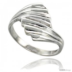 Sterling Silver Freeform Ring Flawless finish 3/4 in wide