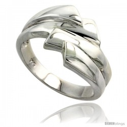 Sterling Silver Freeform Ring Flawless finish 1/2 in wide -Style Trp434