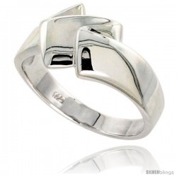 Sterling Silver Freeform Ring Flawless finish 1/2 in wide -Style Trp436