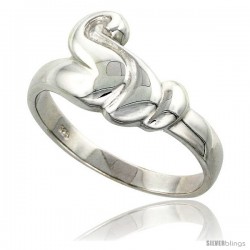 Sterling Silver Freeform Ring Flawless finish 1/2 in wide -Style Trp443