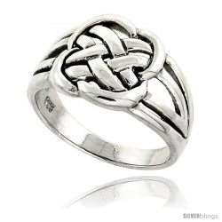 Sterling Silver Celtic Knot Band 7/16 in wide