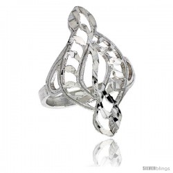 Sterling Silver Swirl Filigree Ring, 1 in