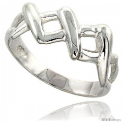 Sterling Silver 3-X Ring Flawless finish 3/8 in wide