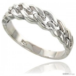 Sterling Silver Link Chain Ring Flawless finish 1/4 in wide