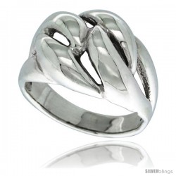 Sterling Silver Domed Love Knot Ring 5/8 in wide