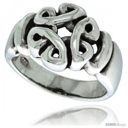 Sterling Silver Celtic Knot Ring 7/16 in wide