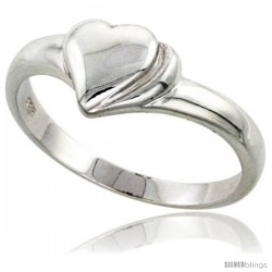 Sterling Silver Domed Heart Ring Flawless finish 3/8 in wide