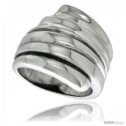 Sterling Silver Scalloped Dome Ring