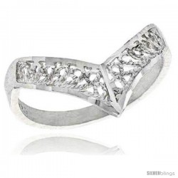 Sterling Silver Crown Type Filigree Ring, 3/8 in