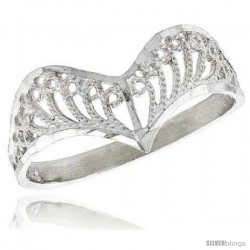 Sterling Silver Crown Type Filigree Ring, 3/8 in -Style Fr432