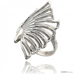 Sterling Silver Butterfly Ring Flawless finish 1 1/4 in wide