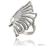 Sterling Silver Butterfly Ring Flawless finish 1 1/4 in wide